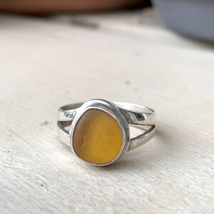 Sterling silver sea glass ring size 9